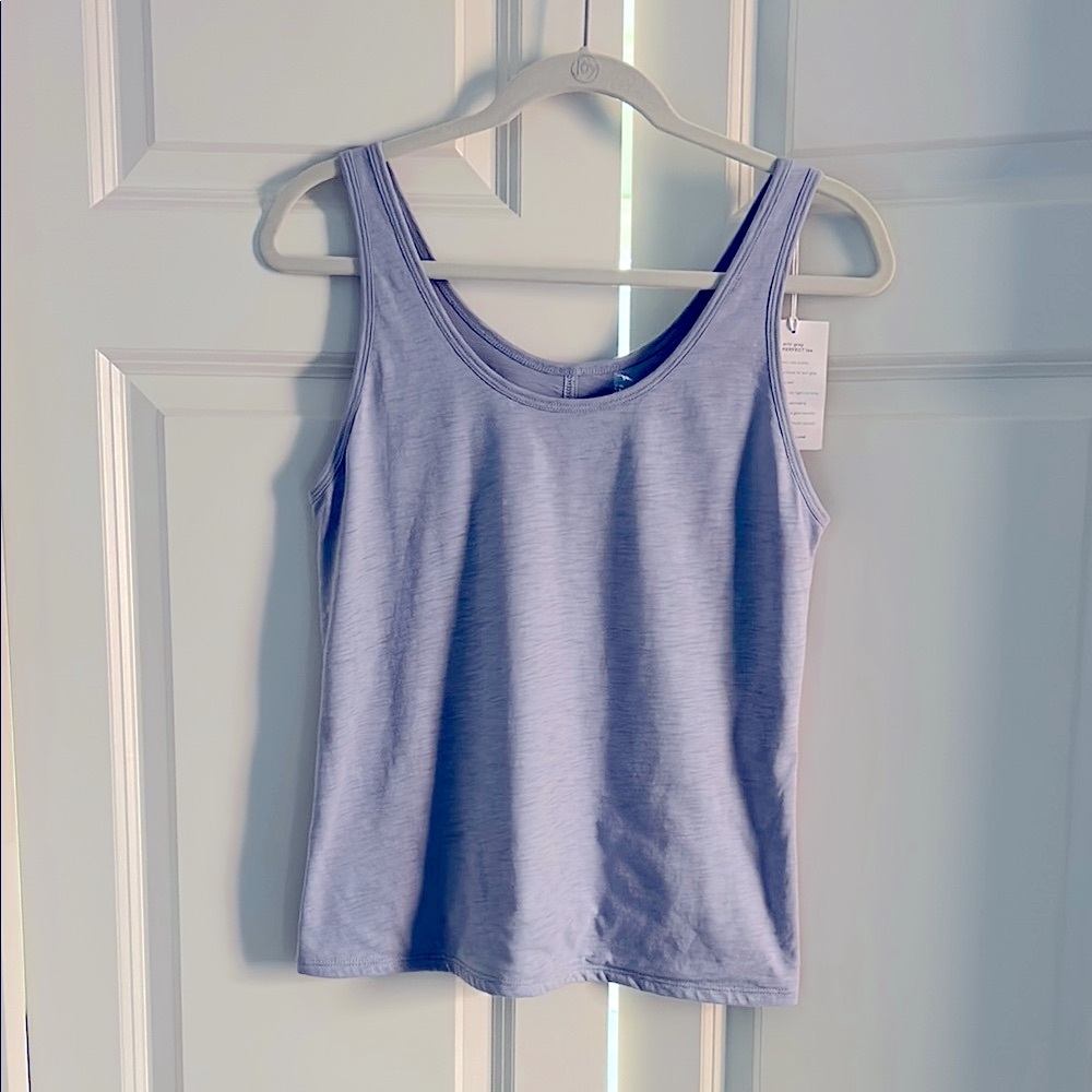 Erin Grey Light Blue Double Layer Tank Top